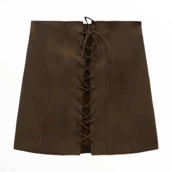 NWT ZARA TIED MINI SKIRT - Picture 2 of 5